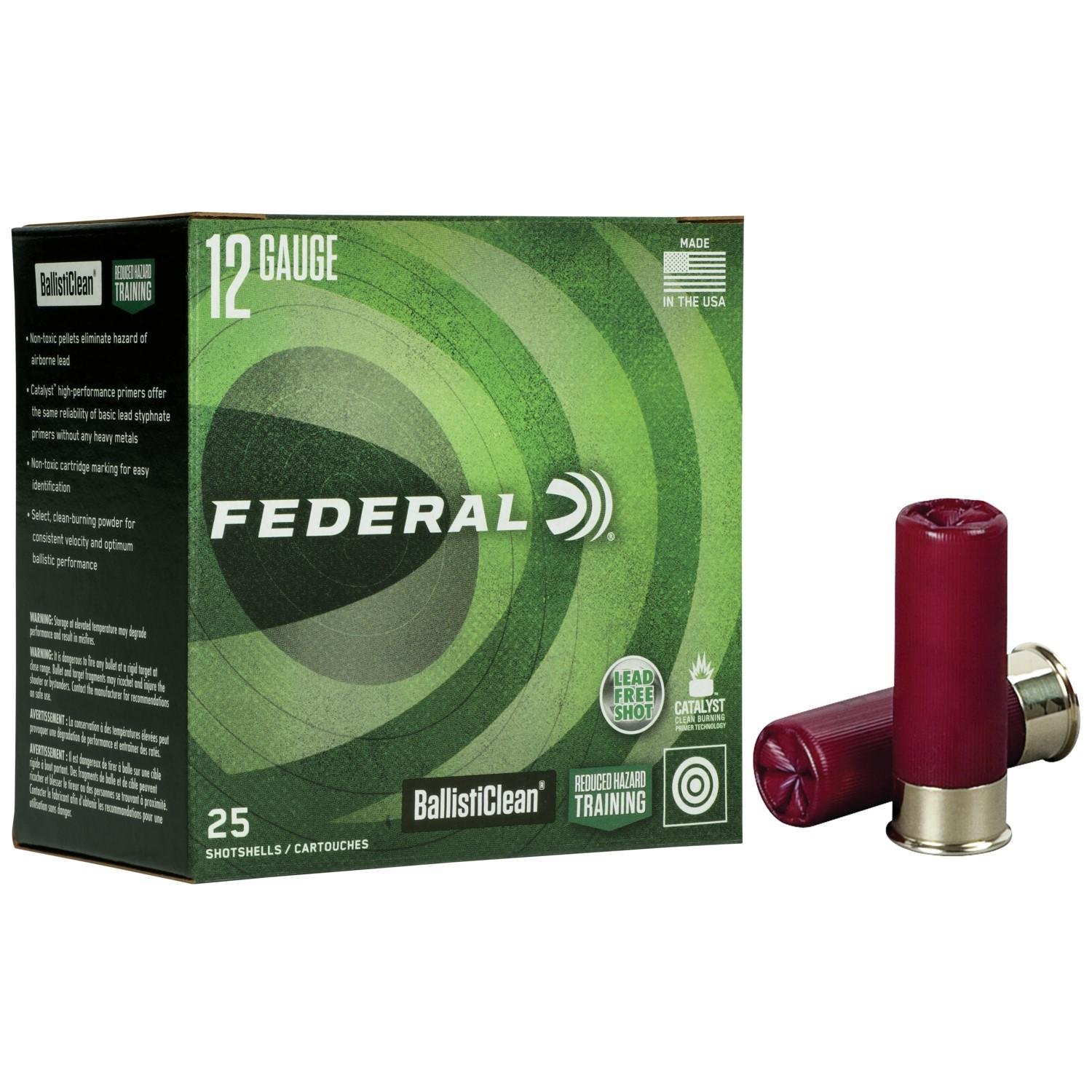Federal BallistiClean Frangible 12 Gauge 2-3/4" 00 Buckshot 25 Rounds - Federal Premium Ammunition - 12 Gauge