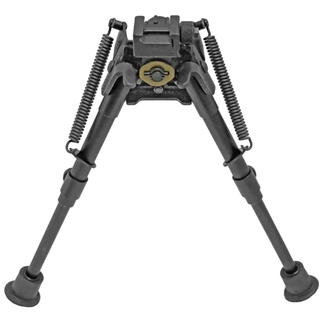 Harris Engineering SBR2P Self-Leveling Sporting BiPod, Hinged Base, 6-9in, Anodized Black, Picatinny Rail Mount - Harris Engineering