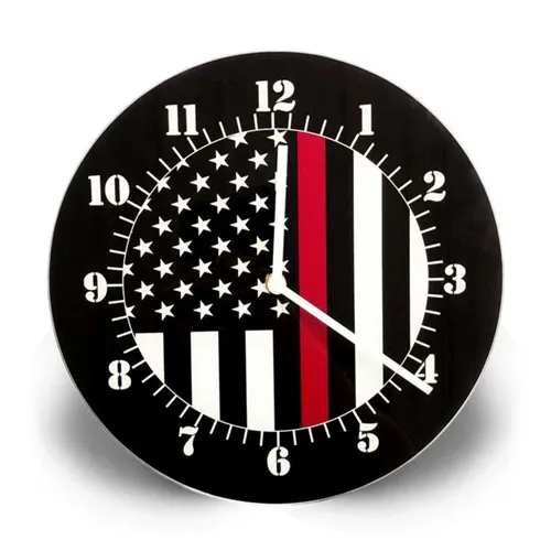 Thin Blue Line Thin Red Line American Clock Flag Dial Collector