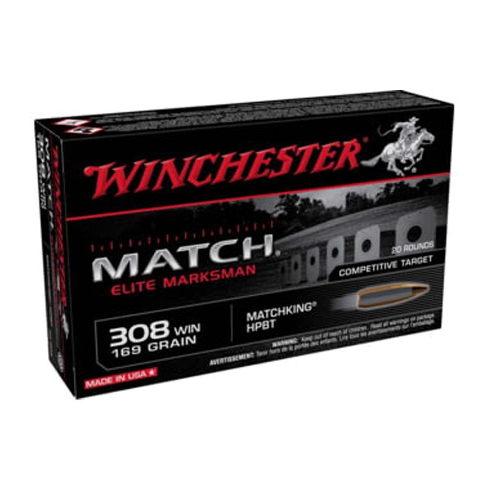 Winchester Match Elite Marksman .308 Win 169gr Sierra MatchKing HPBT Ammo - Winchester - 308 Win