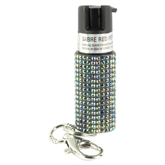 Sabre Jeweled Pepper Spray with Key Ring Black - SABRE