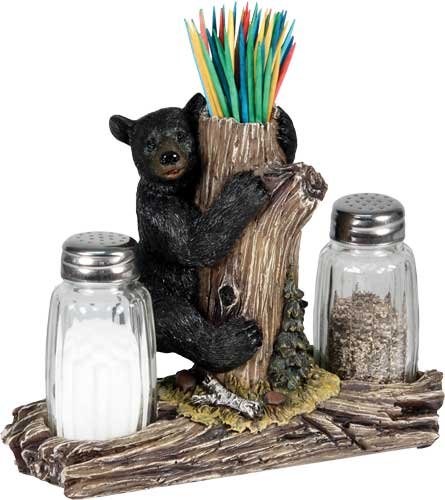 Buy Rivers Edge 534 Bear Glass Salt & Pepper Shakers with Toothpick Holder online