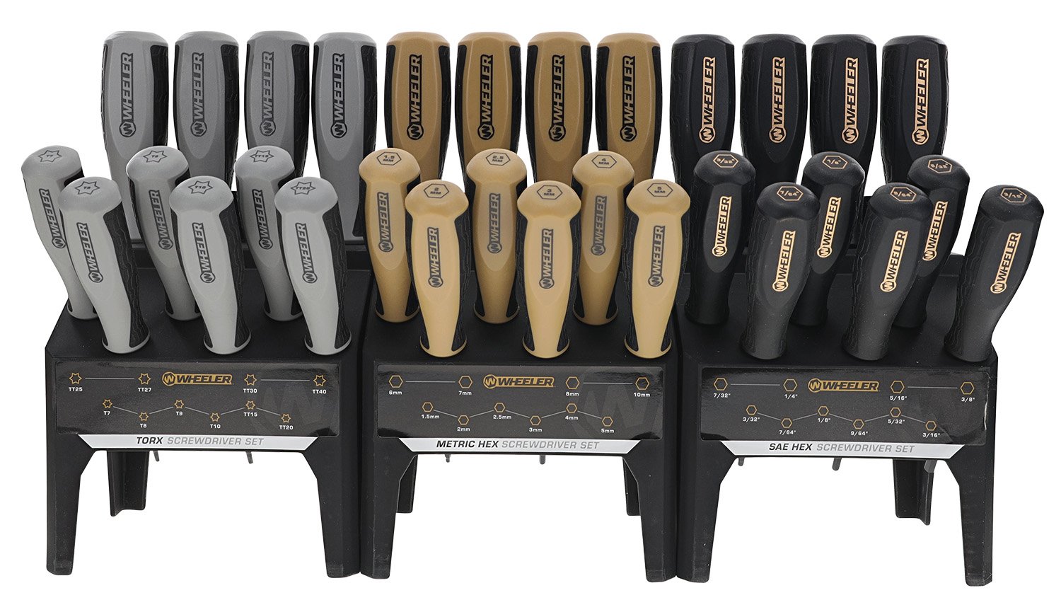 Wheeler 4002882 Hex Torx Screwdriver Set 30 Pieces Rubber Handle Benchtop - Wheeler