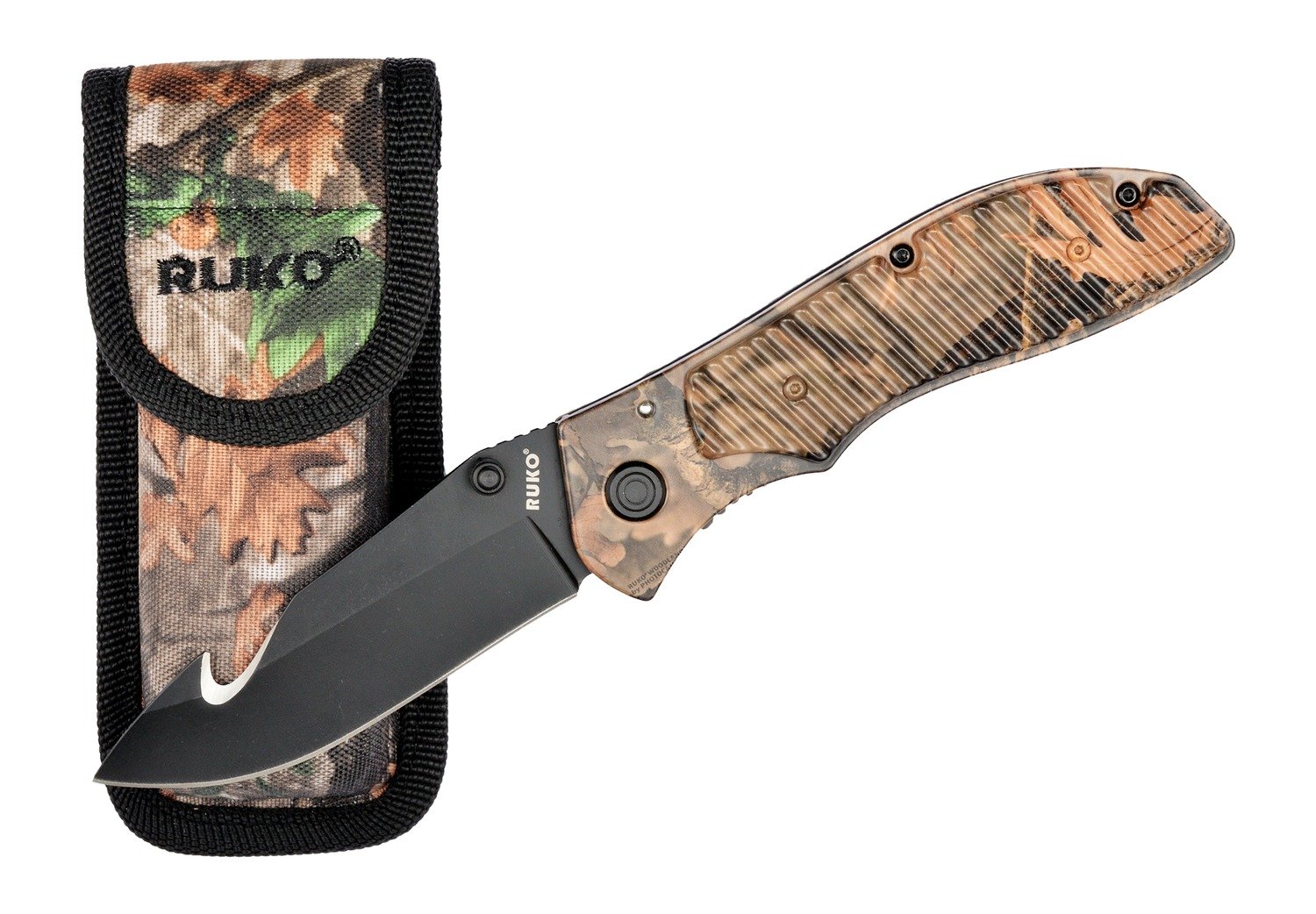 RUKO RUK0106GH 440A 3.5 Inch Wood Handle Guthook Knife