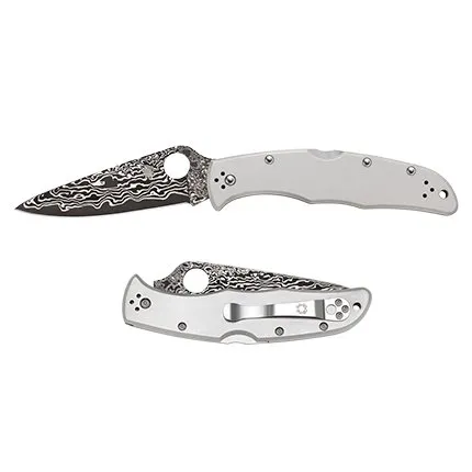 Spyderco C10TIPD Endura 4 Titanium Damascus Plain Knife - SPYDERCO