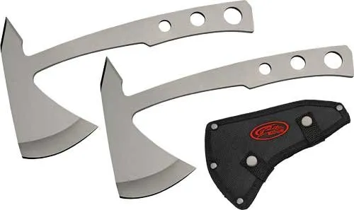 SZCO Rite Edge 211526 2pc Throwing Ax Set 4" Blade with Nylon Sheath - SZCO Supplies for sale at Bang-Bang Tactical