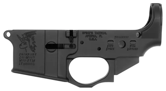 SPIKES TACTICAL STRIPPED LOWER RECEIVER MULTI CAL SNOWFLAKE--COSMETIC BLEM