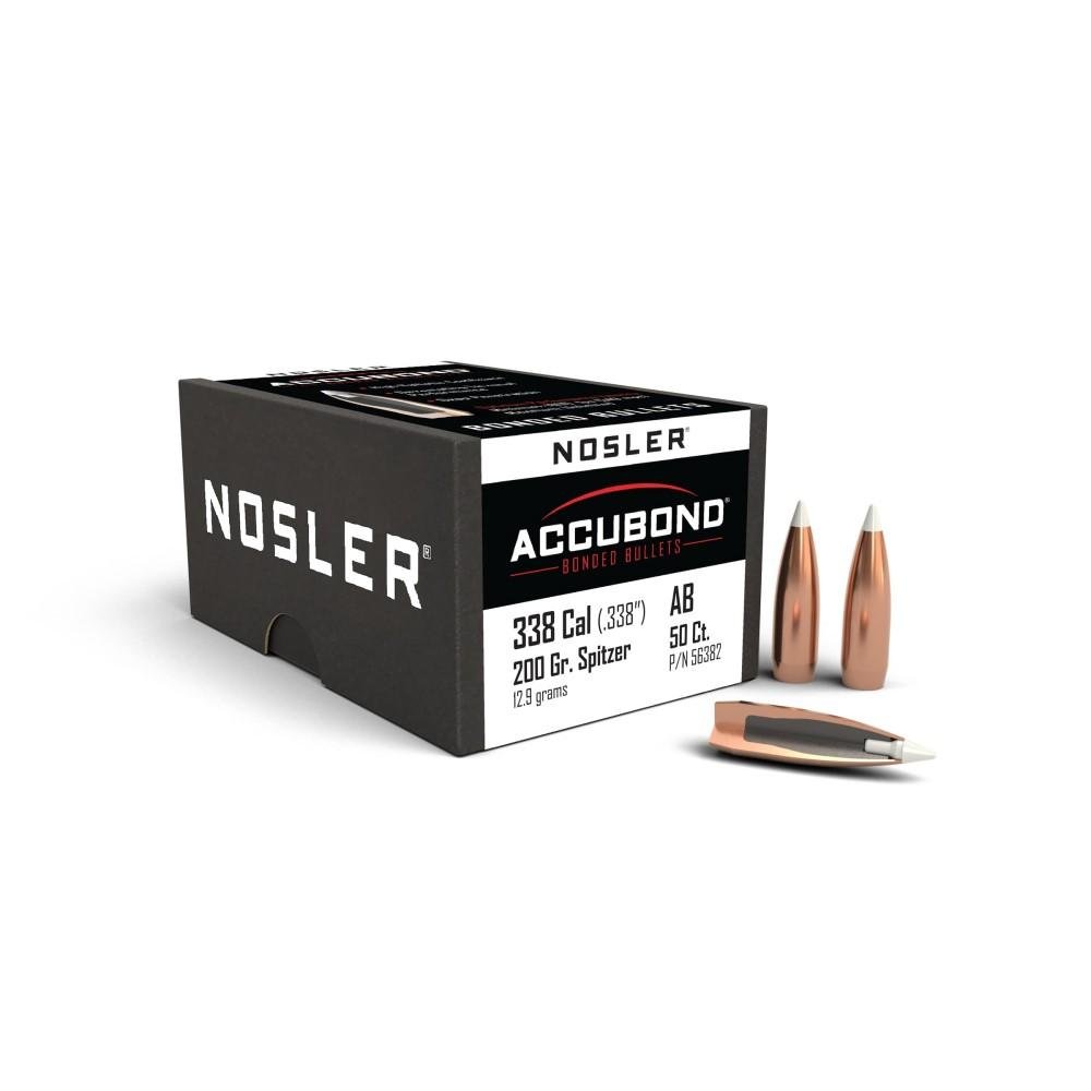 Nosler 56382 AccuBond Bullets .338 Cal 200gr SBT-ACB 50ct - Nosler - 338 CALIBER