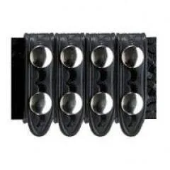 Safariland M/65 Belt Keeper 3/4 In Molded Black B/Weave Chrome Snaps 4-Pack - SAFARILAND for sale at Smoke Wagon Firearms