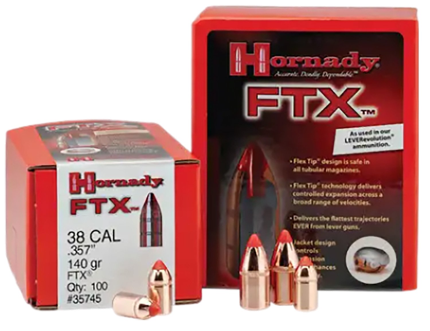 Hornady 45215 FTX 45 Caliber 200 Grain Flex Tip 50 Rounds Box - Hornady Manufacturing Company - 45 Caliber
