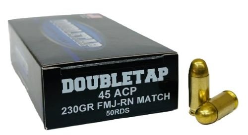 DoubleTap 45ACP 230GR FMJ-RN MATCH 50RD - DoubleTap Ammunition - .45 ACP/Auto