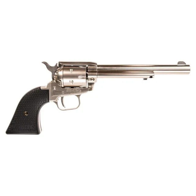 Heritage RR22NI6 Revolver, .22LR Caliber, 6.5" Barrel, 6-Round Capacity, Blued Star Grip, Poly Stars Design
