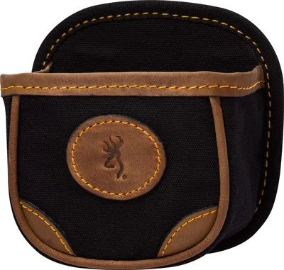 Browning Lona Canvas Leather Shell Box Carrier Black Brown 25 Round Capacit - Browning