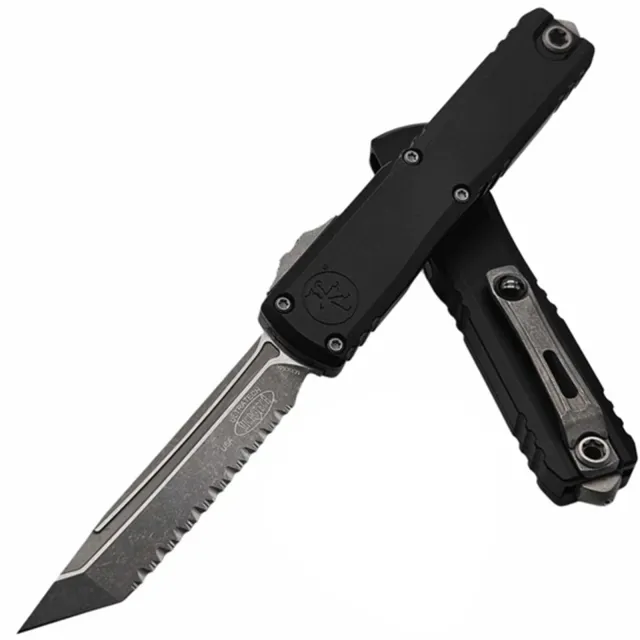 Microtech Ultratech G3 ZBP 3.55 In APOC Black ALU Handle Full Serrate - MICROTECH for sale at Iron and Lace