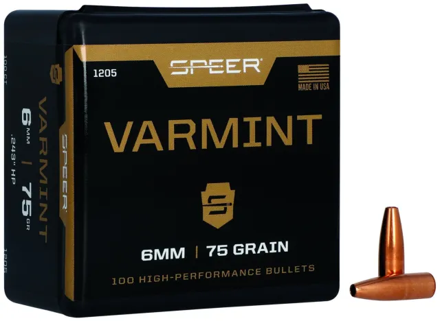 Buy Speer 1205 Varmint 6mm .243 75gr Jacketed Hollow Point Bullets 100ct online