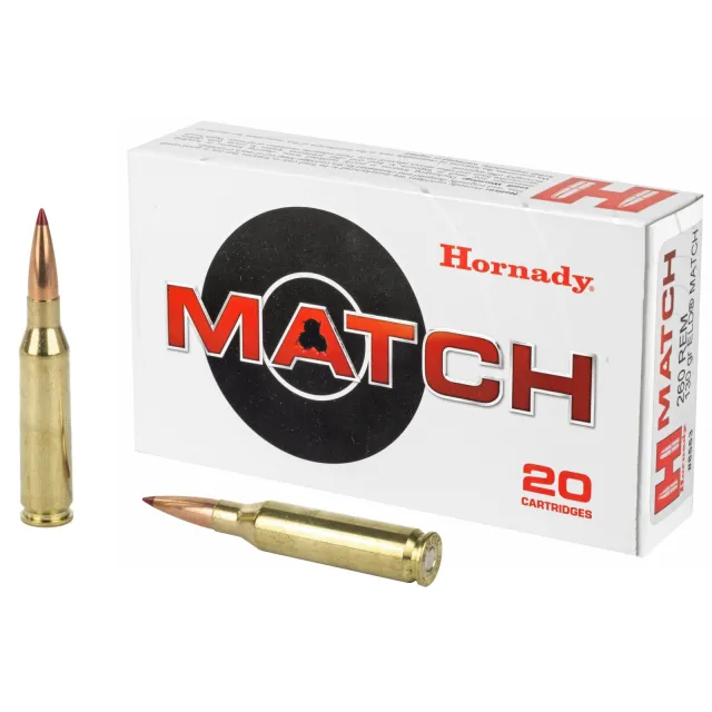 Hornady 8553 Match Target 260 Rem 130 gr ELD-M 20 Per Box/ 10 Cs - Hornady Manufacturing Company - 260 Rem