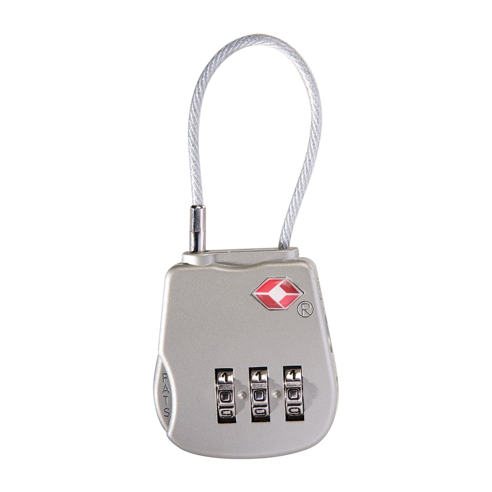 Pelican Gray TSA Lock w/Steel Cable - TSA Accepted Combination Lock - Pelican