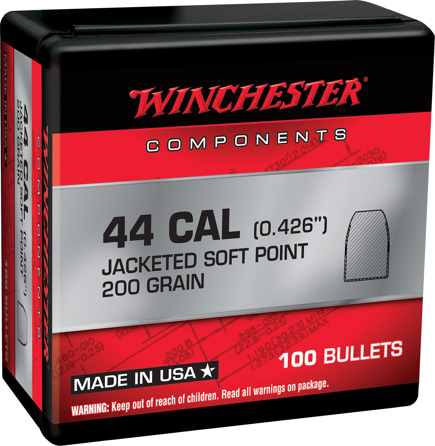 Winchester WB44SP200X .430 44RemMag 200gr Centerfire Reloading - Winchester - .430