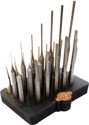 Grace USA GRARP27SBB Steel/Brass Roll Pin Punch Set with Bench Block 27pc - Grace USA