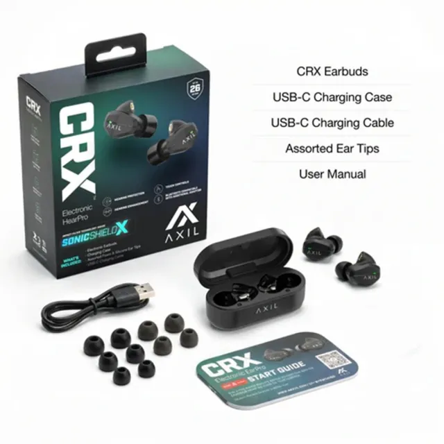 Axil CRX Ear Buds 22dB Black - AXIL