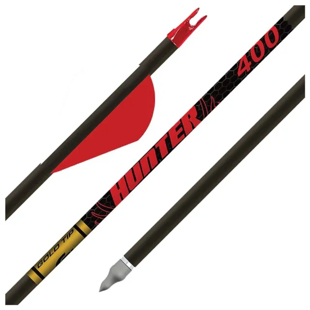 Gold Tip Hunter 300 Arrows 9.3 GPI 6 Pack Raptor Vanes - Gold Tip