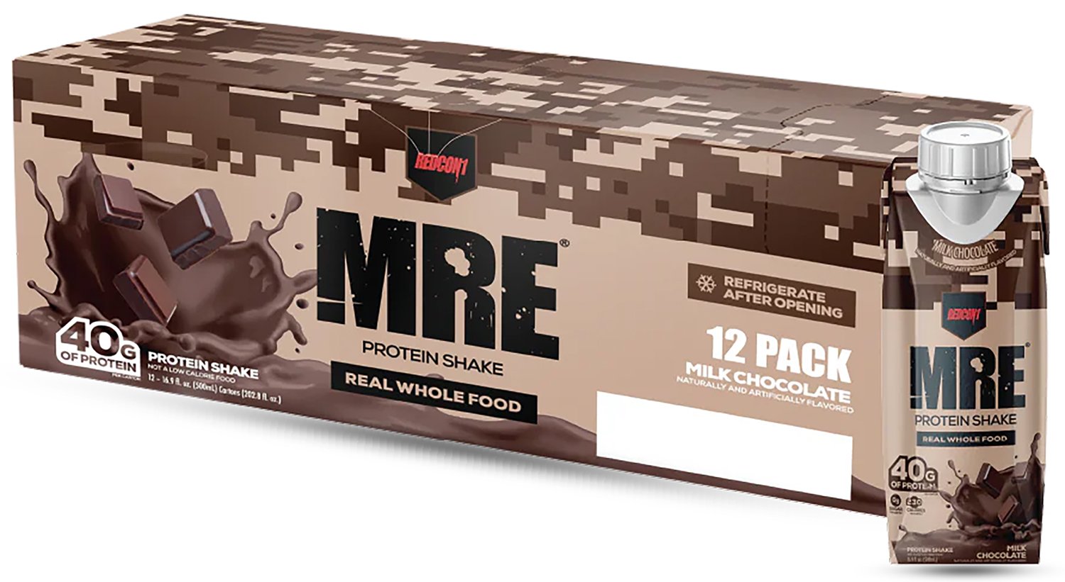REDCON1 RC1MRERTDMC12 MRE Ready-to-Drink Milk Chocolate 14oz 12pk - REDCON1