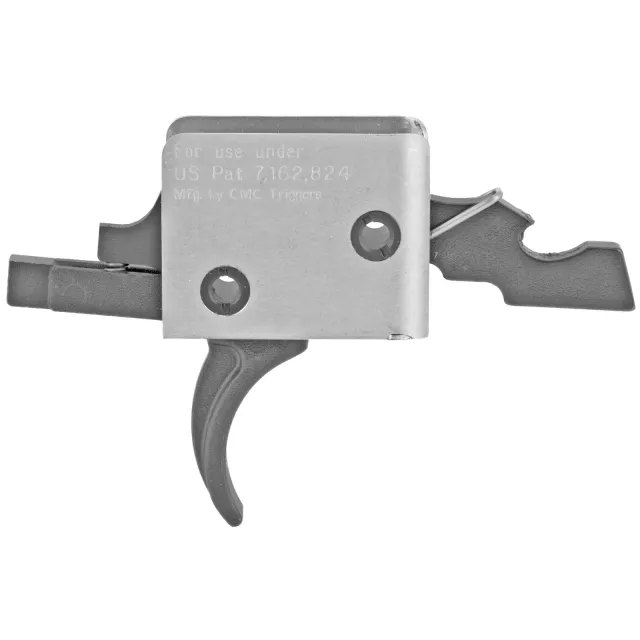 CMC Triggers 90501 AR-15 Single Stage 2.5lb Curved Trigger Silver/Black - CMC Triggers