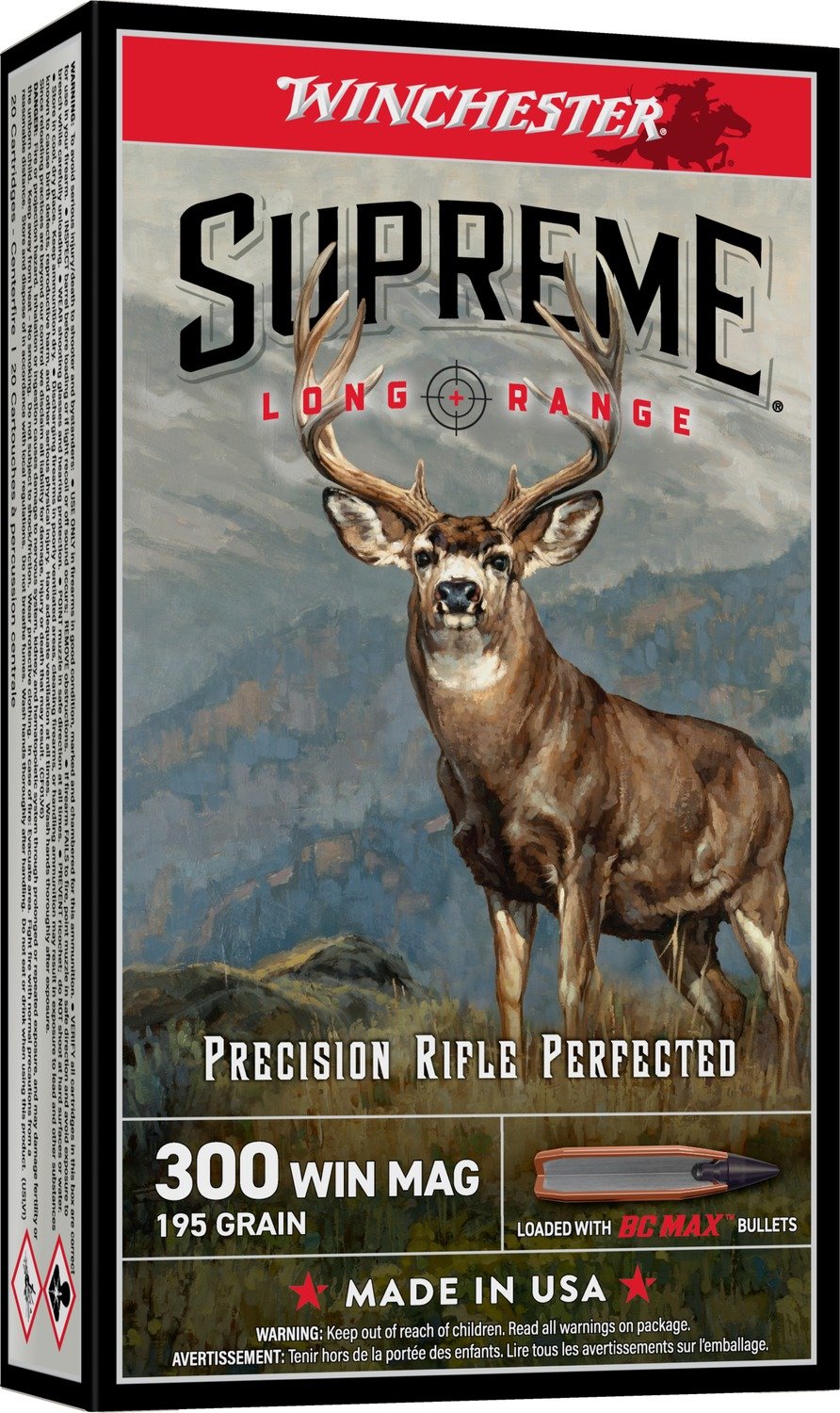 Winchester Supreme LR 300 Win Mag 195gr BC Max Rifle Ammo 20rd - Winchester - .300 WIN MAG