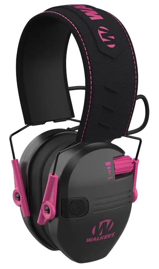 Walkers Razor Compact Electronic Muff Black Pink Youth - WALKERS