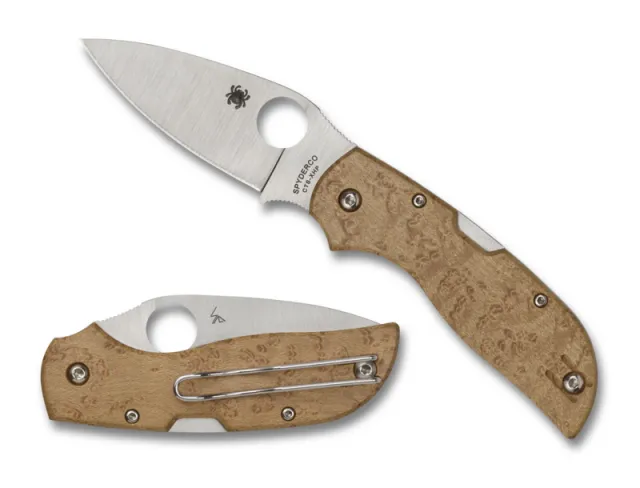 Spyderco C152WDP Chaparral Birdseye Maple Scales SL/PL Knife - Spyderco