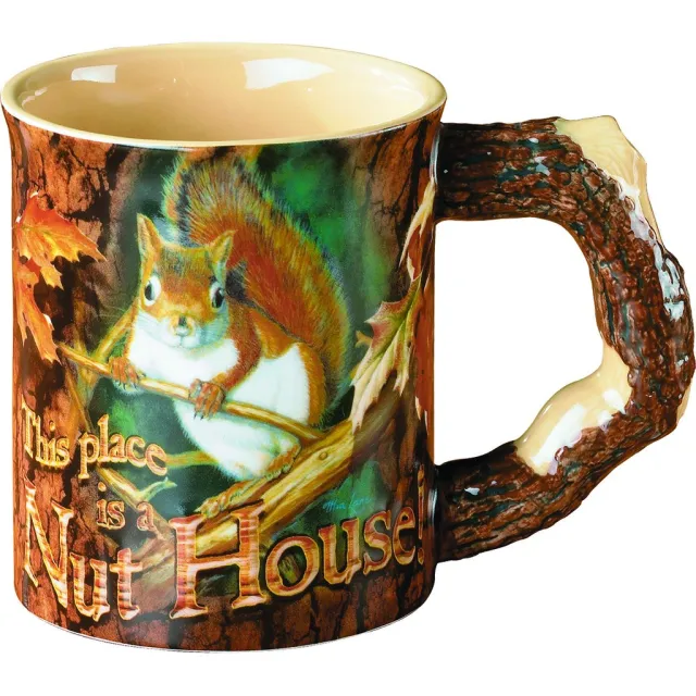 Wild Wings Sculpted 16 oz Mug Nut House Squirrel Scene 8955712074 - Wild Wings
