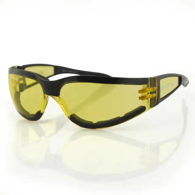 Bobster ESH204 Shield II Sunglasses Gloss Black Yellow Lens