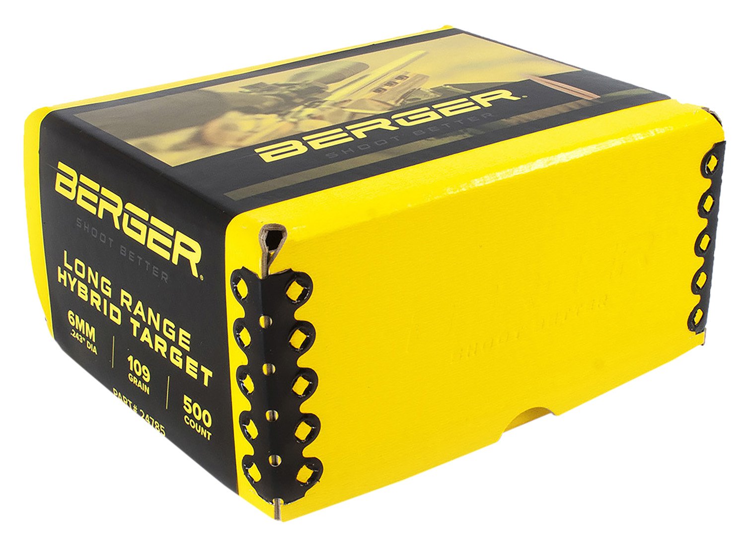Berger 24785 6mm 109gr Long Range Hybrid Target Bullets 500/Box - Berger Bullets - .243