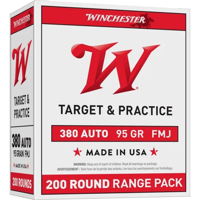 Winchester Ammo USA380W USA 380ACP 95gr Full Metal Jacket 200 Per Box/5... - Winchester - 380 Auto