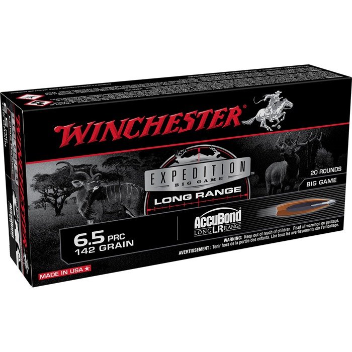 Winchester Ammo Expedition Big Game Long Range 6.5 PRC 142 gr 3020 fps Nosler AccuBond Long-Range 20 Bx/10 Cs - Winchester - 6.5 PRC