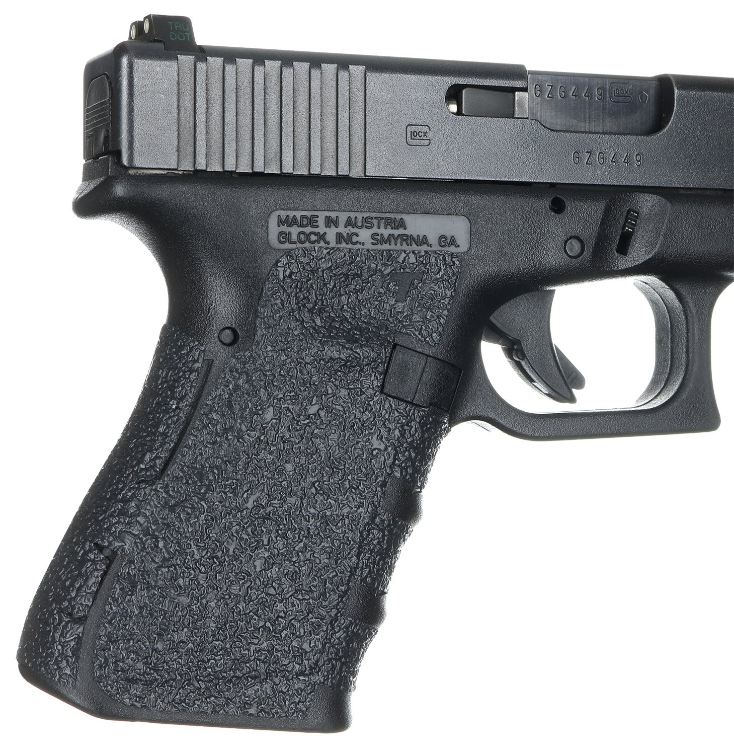 Talon Grips 104R Black Textured Rubber Grip for Glock 19/23/25/32/38 Gen1-3