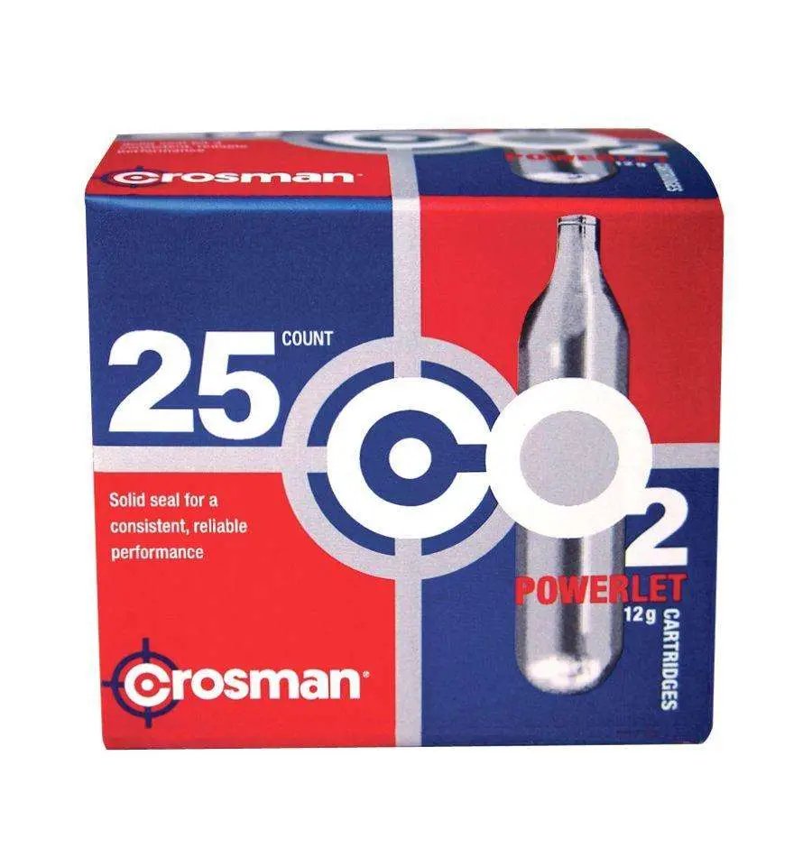 Crosman 12g CO2 Powerlet Cartridge 25/pack - Crosman - 12 GRAM