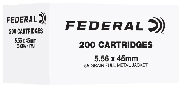 FED FC556F200 5.56 55GR FMJ 200R 200/5 - Federal Premium Ammunition - 5.56 NATO