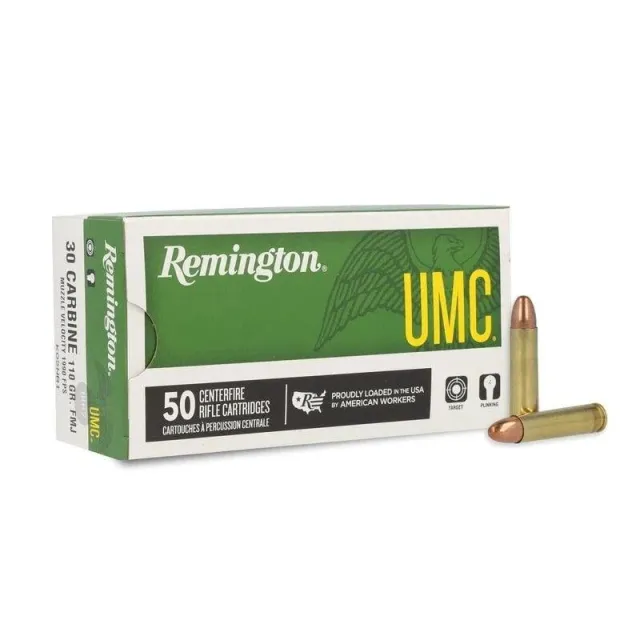 Remington R23712 .30 Carbine 110 Grain FMJ 50 Rounds Brass Case - Remington Arms Company, LLC - 30 Carb