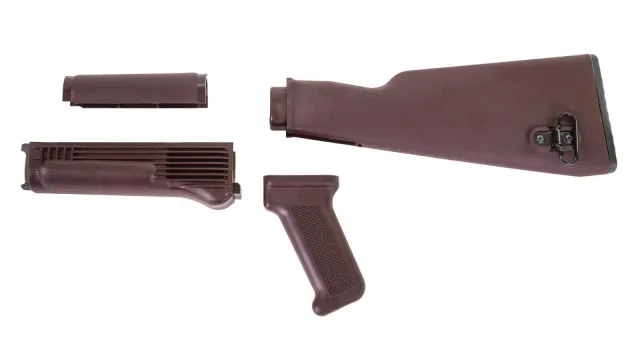Arsenal Plum Polymer Stock Set with Stainless Steel Heat Shield for Milled Receivers - Arsenal