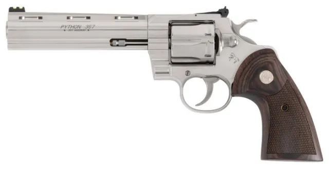 Colt ZPYTHONSP6WFTG Target Python .357 Mag 6" SS Walnut 6RD Blemished - Colt - .357 Magnum