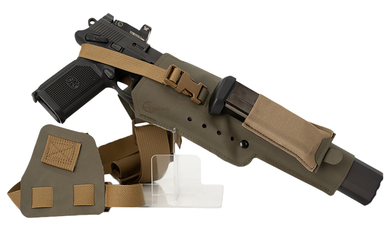Cole-Tac VWX106 Varmint Wrangler XL Pistol Holder Ranger Green Left Hand - Cole-Tac