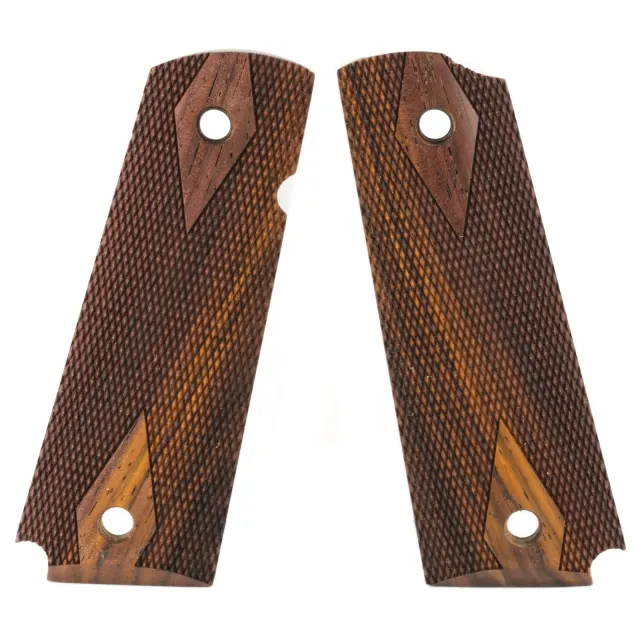 Hogue 45821 Fancy Hardwood Grip 1911 Govt Ambi-Cut Checkered Cocobolo - Hogue