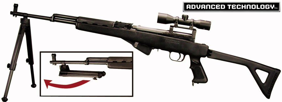 Advanced Tech BIP0700 SKS Featherweight Bipod Black Nylon - Advanced Technology