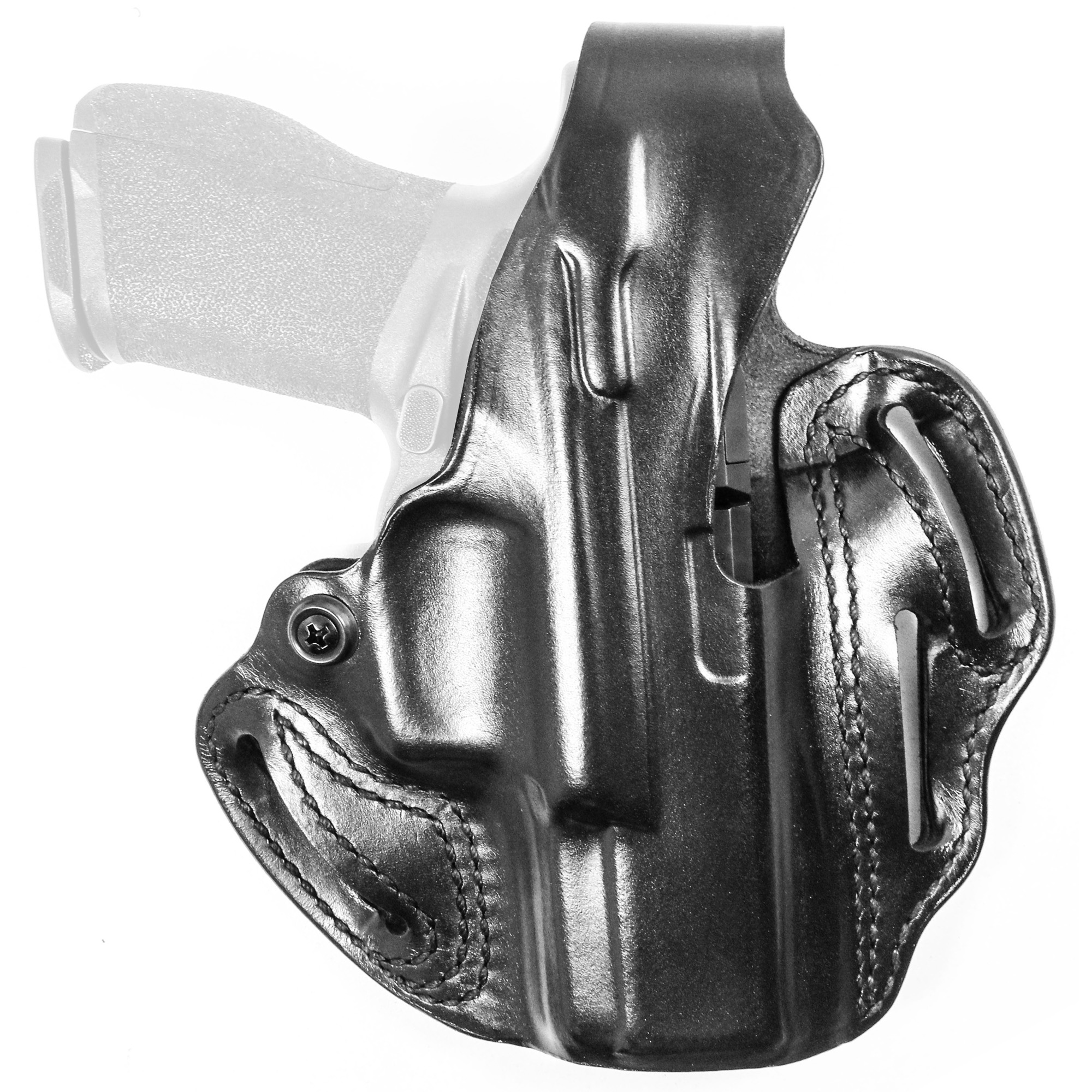 DeSantis 001BA8ZZ0 OWB Holster, Leather, Right Hand, Black, 4" Echelon - DeSantis