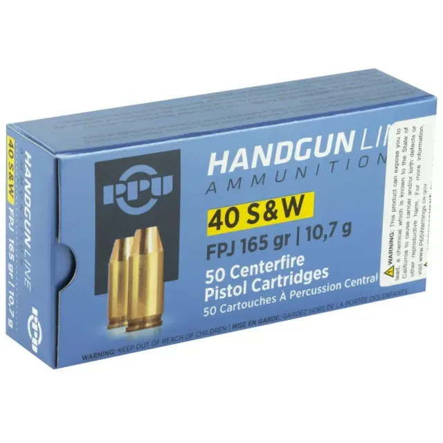 Buy Prvi Partizan PPH40F 40 S&W 165 Grain Flat Point Jacketed 50 Box online