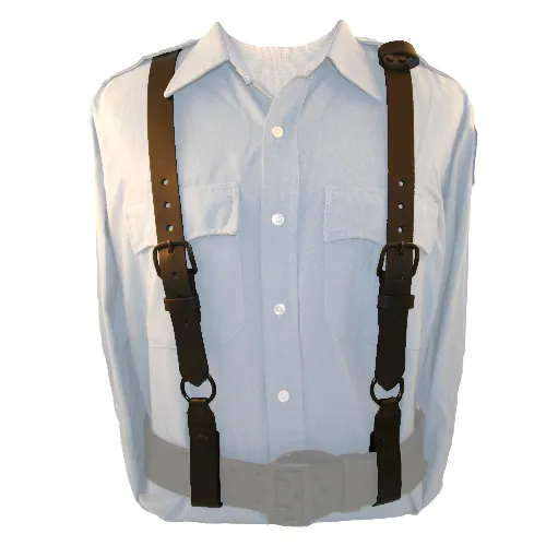 Boston Leather Police Leather Suspenders XL Adjustable Duty - Boston Leather