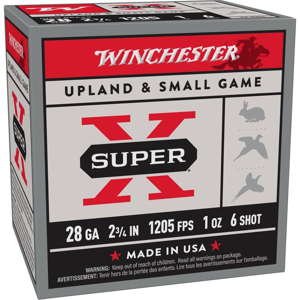 Winchester Ammo X28H6 Super X Heavy Game Load High Brass 28 Gauge 2.75" 1 oz 1205 fps 6 Shot 25 Bx/10 Cs - Winchester - 28 Gauge