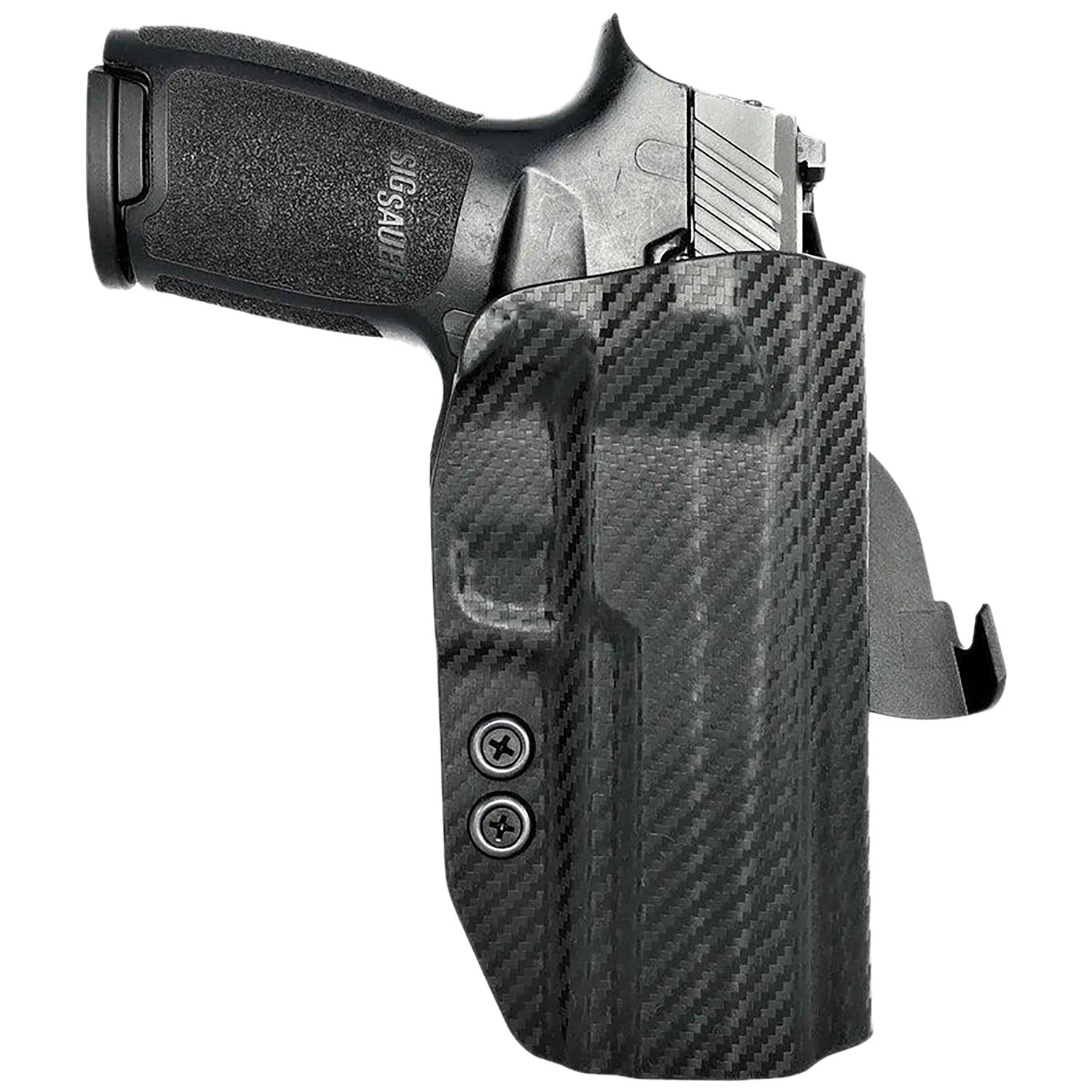 ROUNDED SSRP320FSCFRHOWBPDL Paddle Holster Black Carbon Fiber for P320 RH - ROUNDED