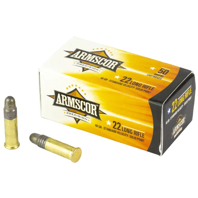 Armscor 50012PH Precision Competition 22 LR, 37 Grain Soft-Point, Brass Cased Rimfire Ammo, 50 Rounds
